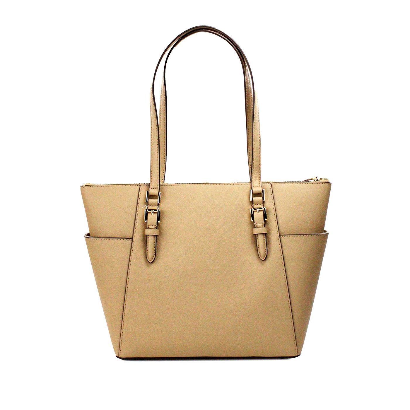 Michael Kors Charlotte Camel Large Leather Top Zip Tote Bag | Fashionsarah.com