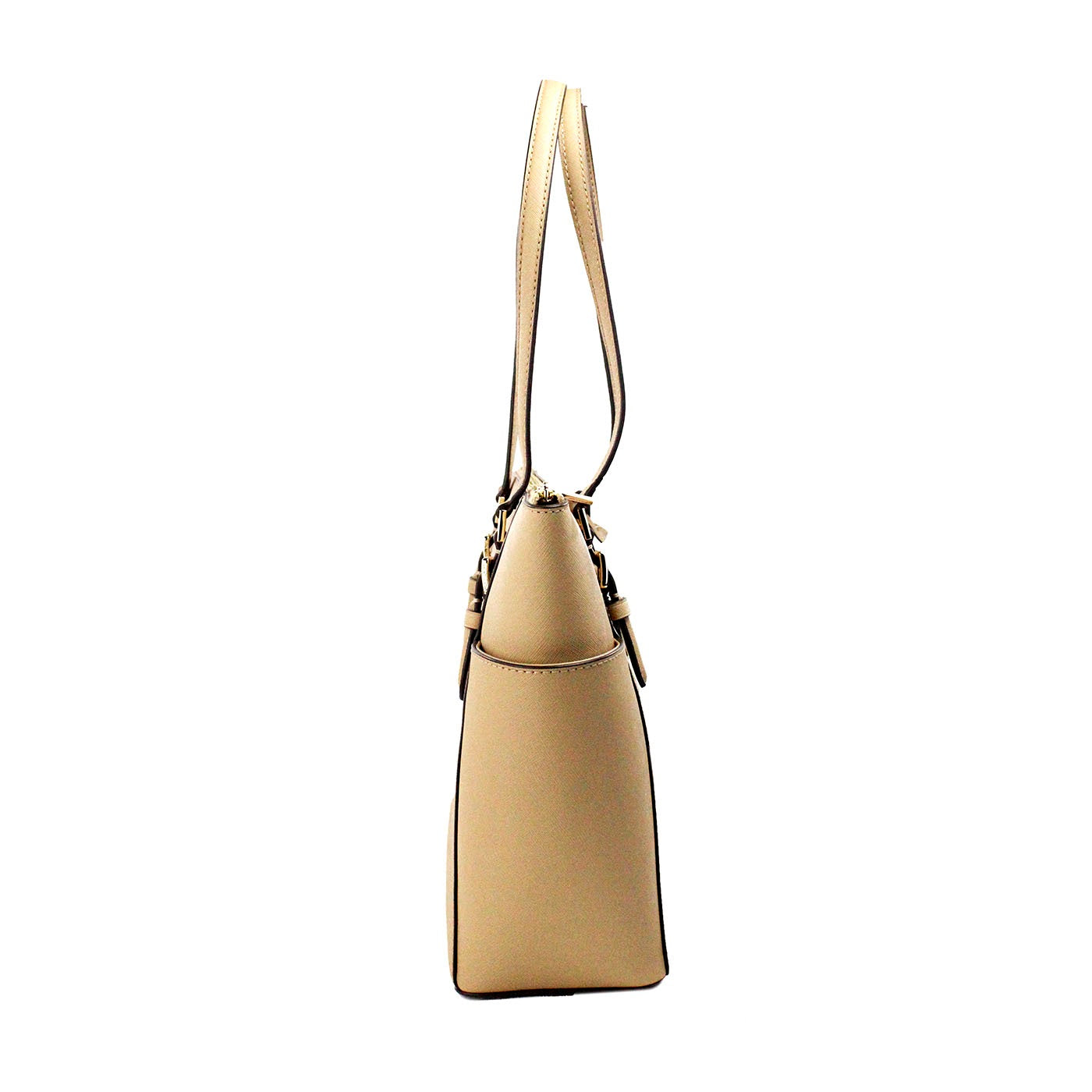 Michael Kors Charlotte Camel Large Leather Top Zip Tote Bag | Fashionsarah.com