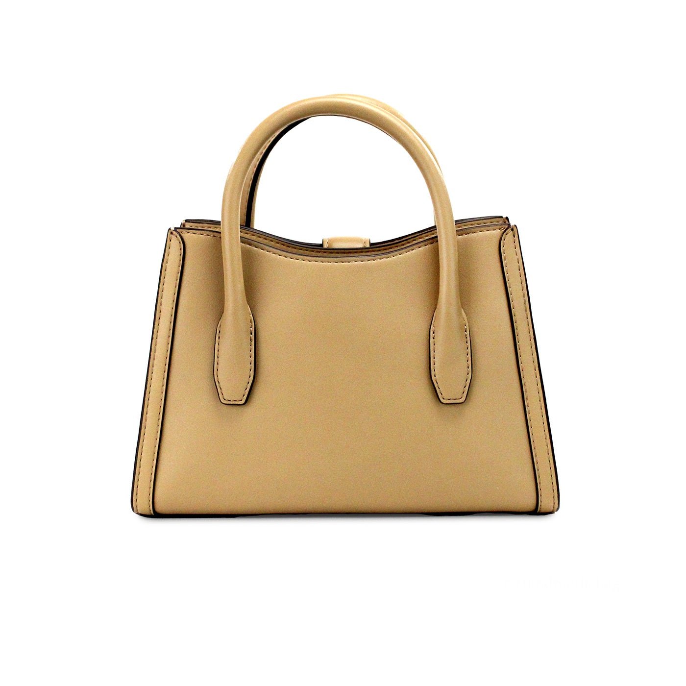 Michael Kors Gabby Small Camel Faux Leather Top Zip Satchel Crossbody Bag | Fashionsarah.com