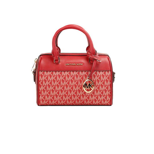 Michael Kors Travel XS Bright Red Signature PVC Duffle Crossbody Bag | Fashionsarah.com