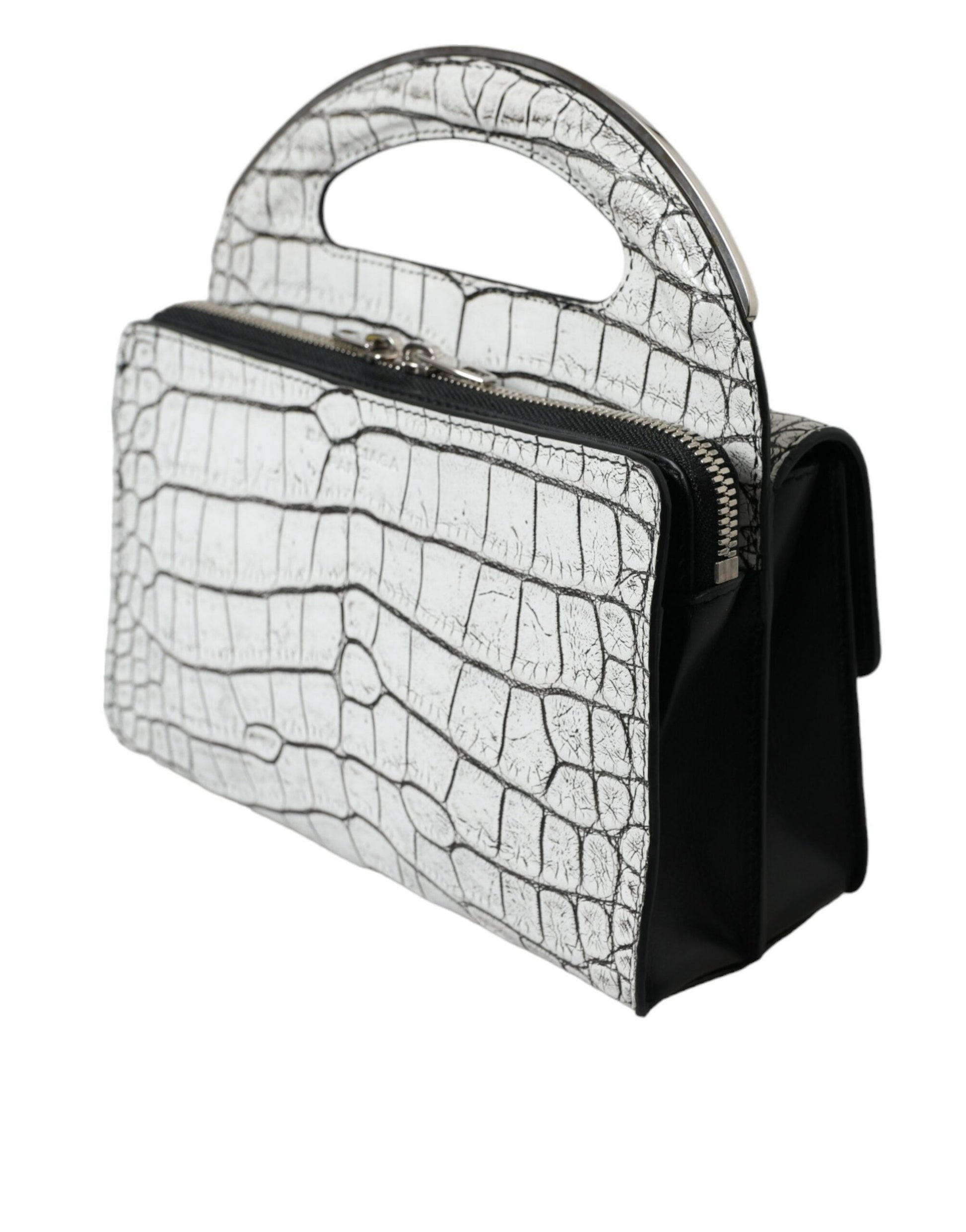 Balenciaga Metallic Silver Alligator Leather Mini Bag | Fashionsarah.com