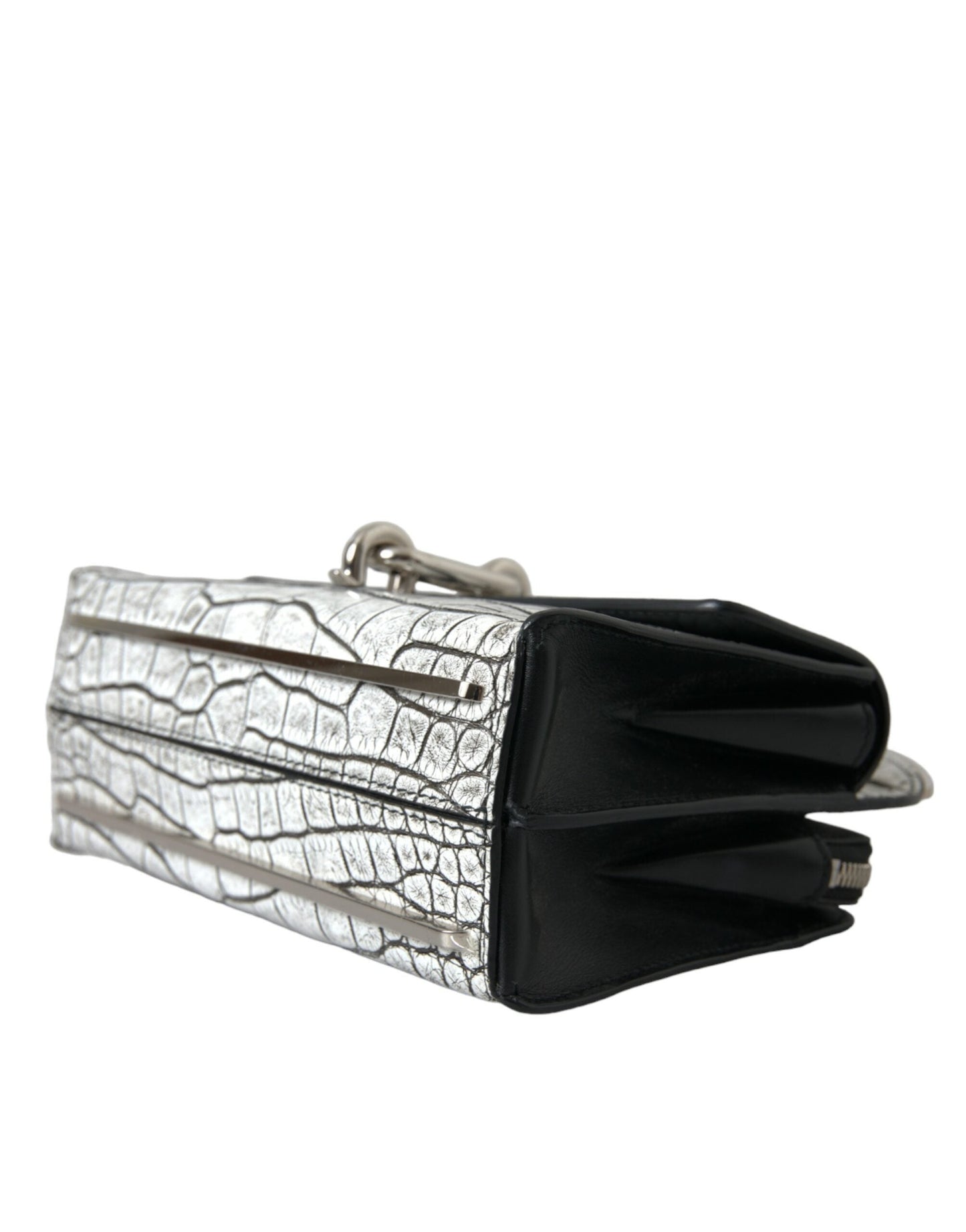 Balenciaga Metallic Silver Alligator Leather Mini Bag | Fashionsarah.com