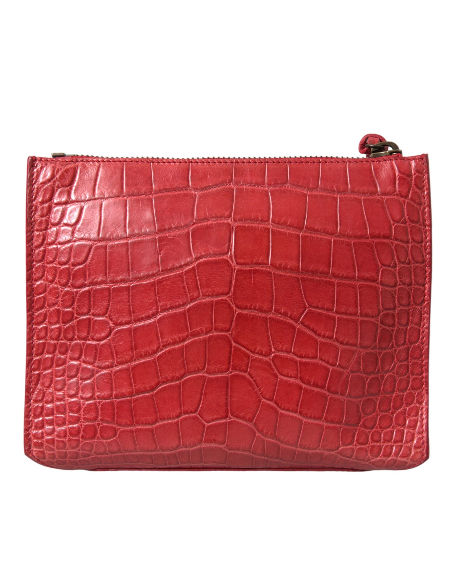 Balenciaga Exotic Red Alligator Leather Clutch | Fashionsarah.com