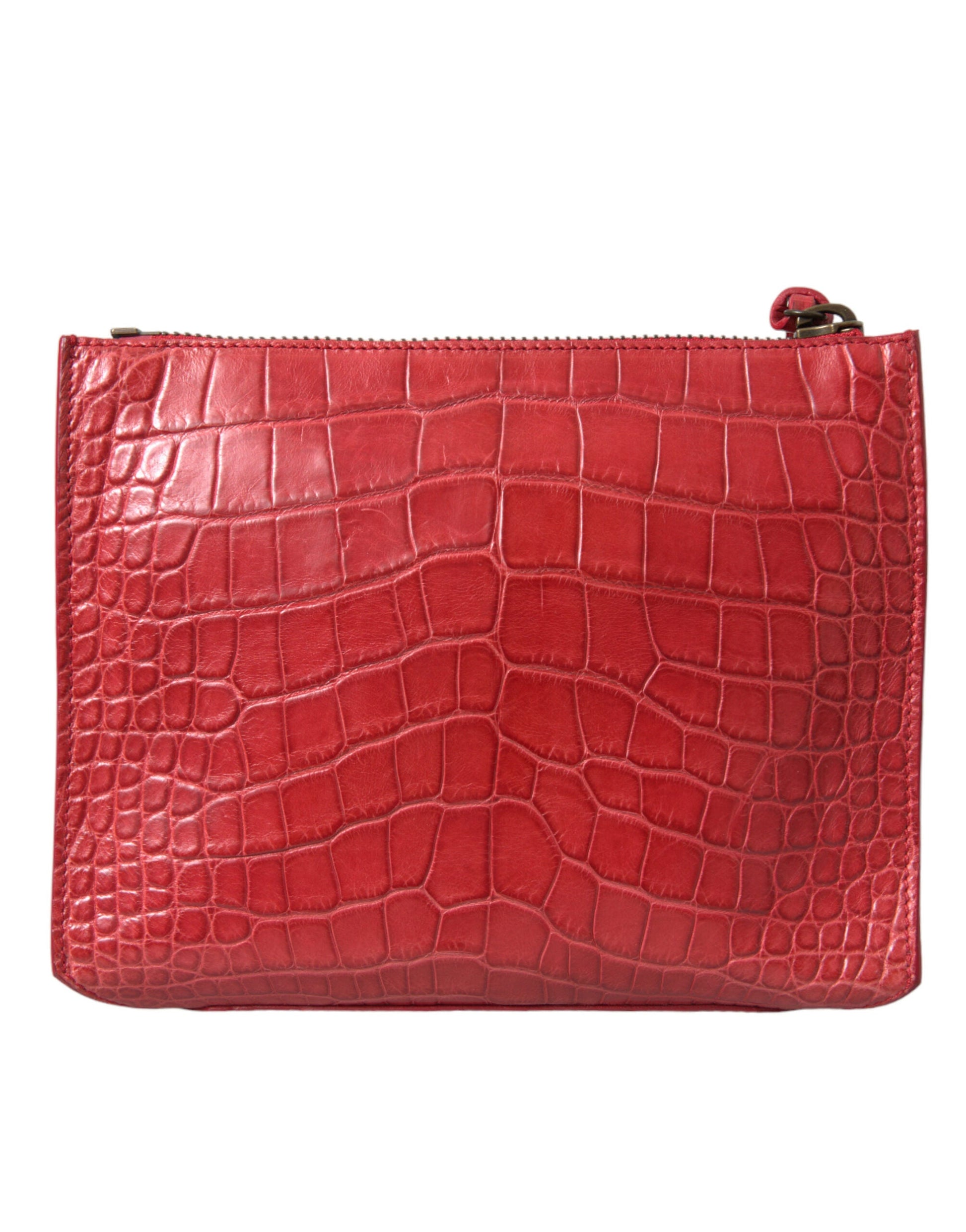 Balenciaga Exotic Red Alligator Leather Clutch | Fashionsarah.com