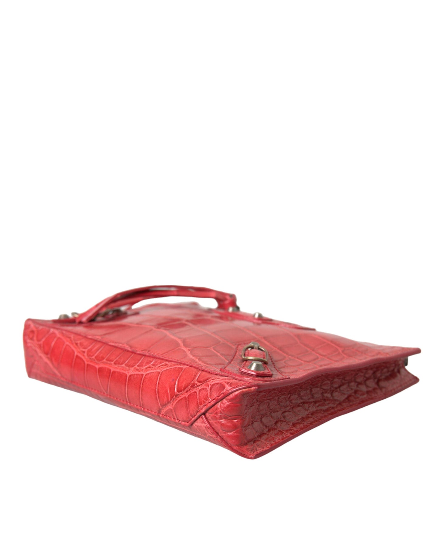 Balenciaga Exotic Red Alligator Leather Clutch | Fashionsarah.com