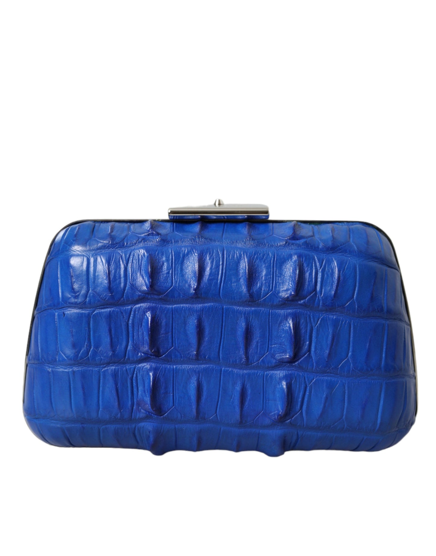 Balenciaga Electric Blue Crocodile Skin Clutch | Fashionsarah.com