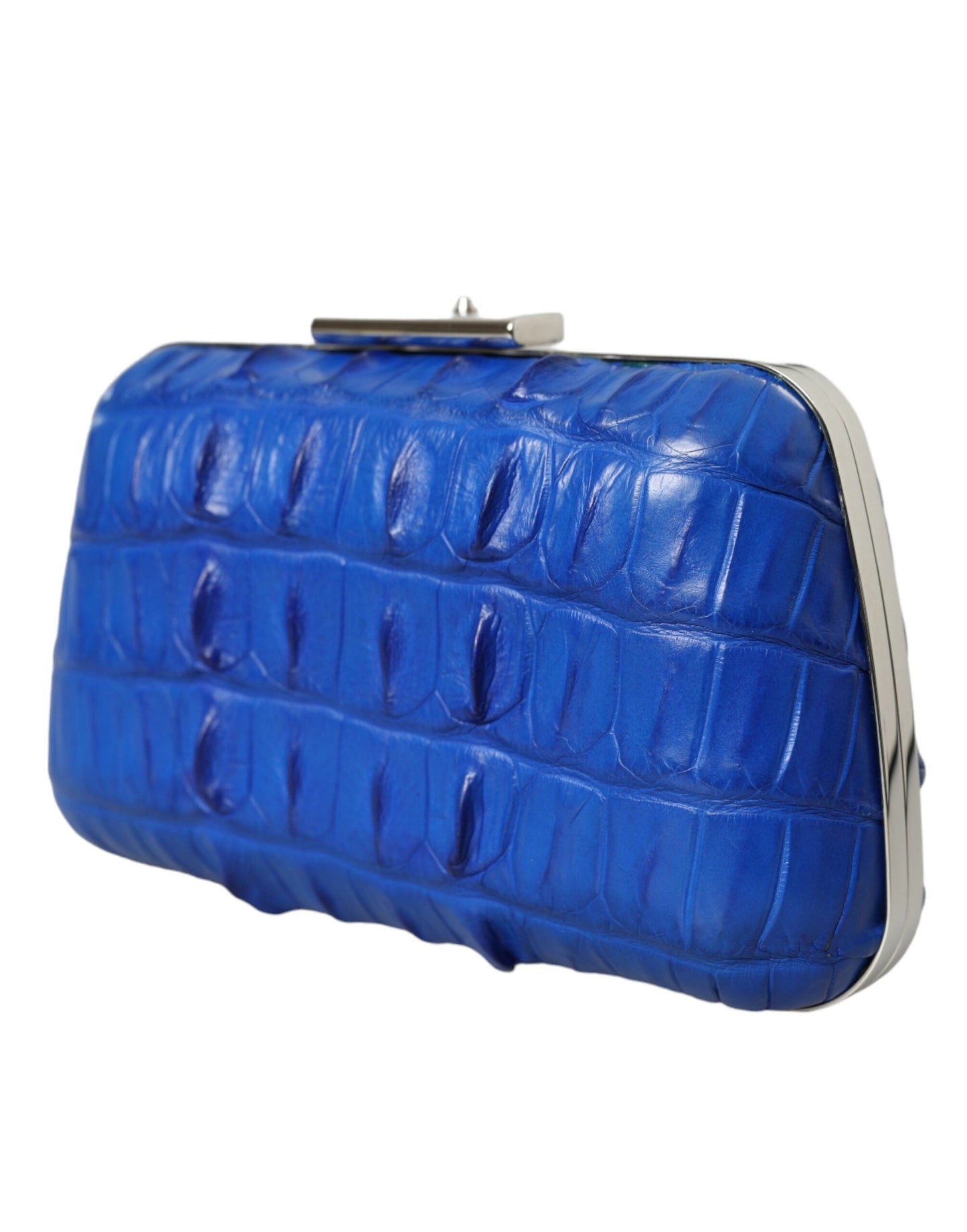 Balenciaga Electric Blue Crocodile Skin Clutch | Fashionsarah.com