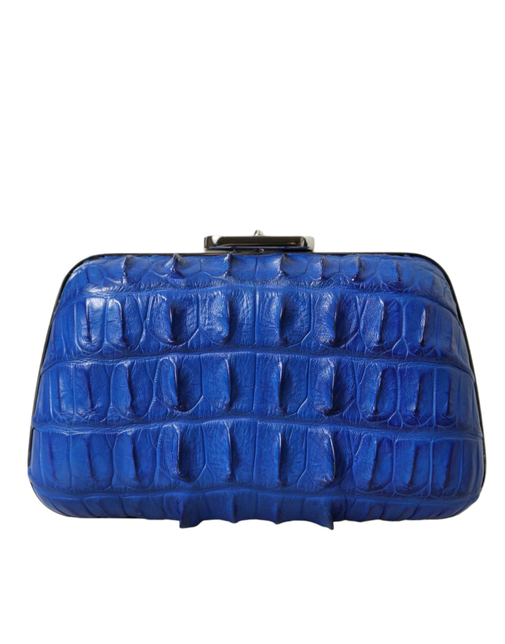 Balenciaga Electric Blue Crocodile Skin Clutch | Fashionsarah.com