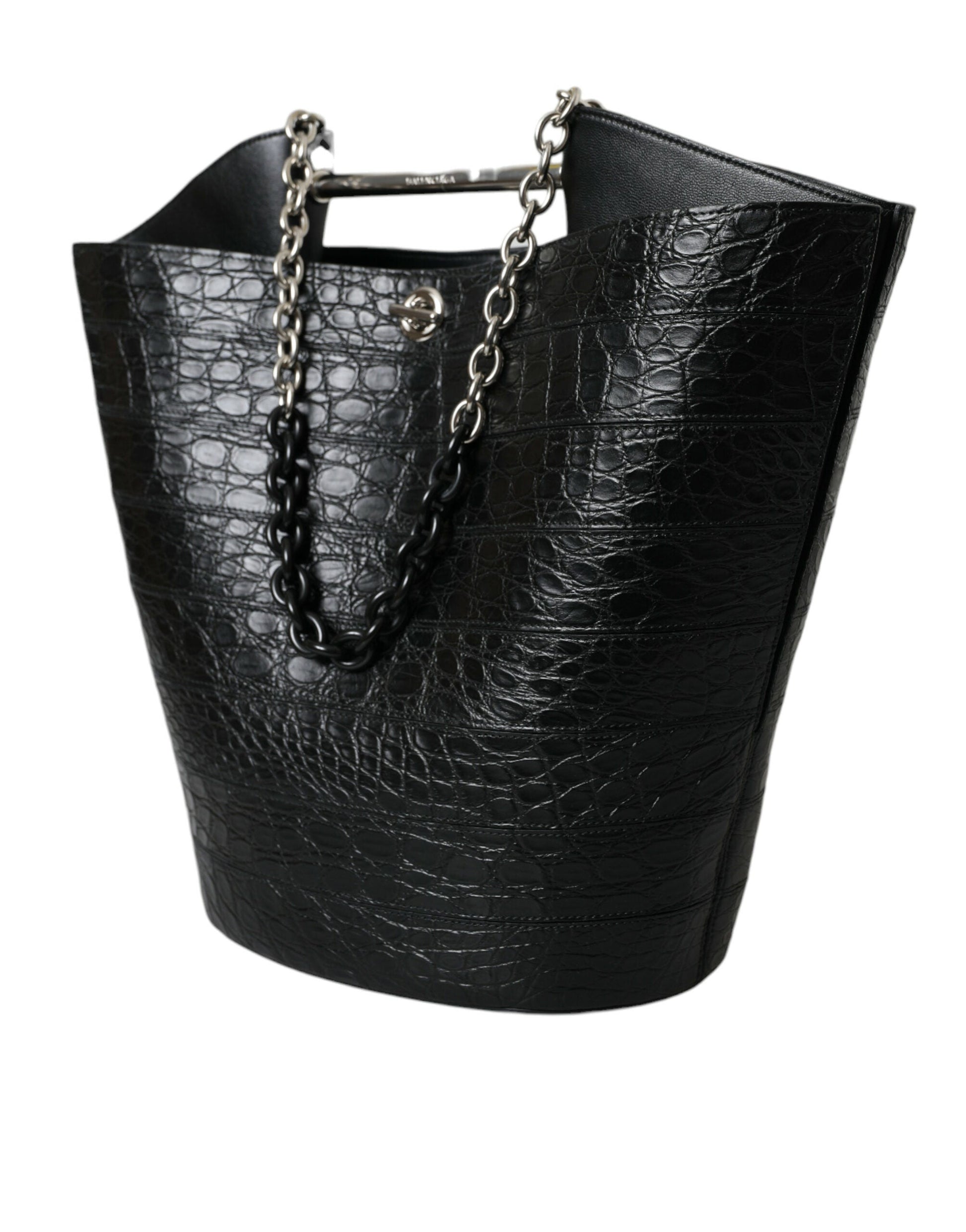 Balenciaga Elegant Black Leather Maxi Bucket Bag | Fashionsarah.com