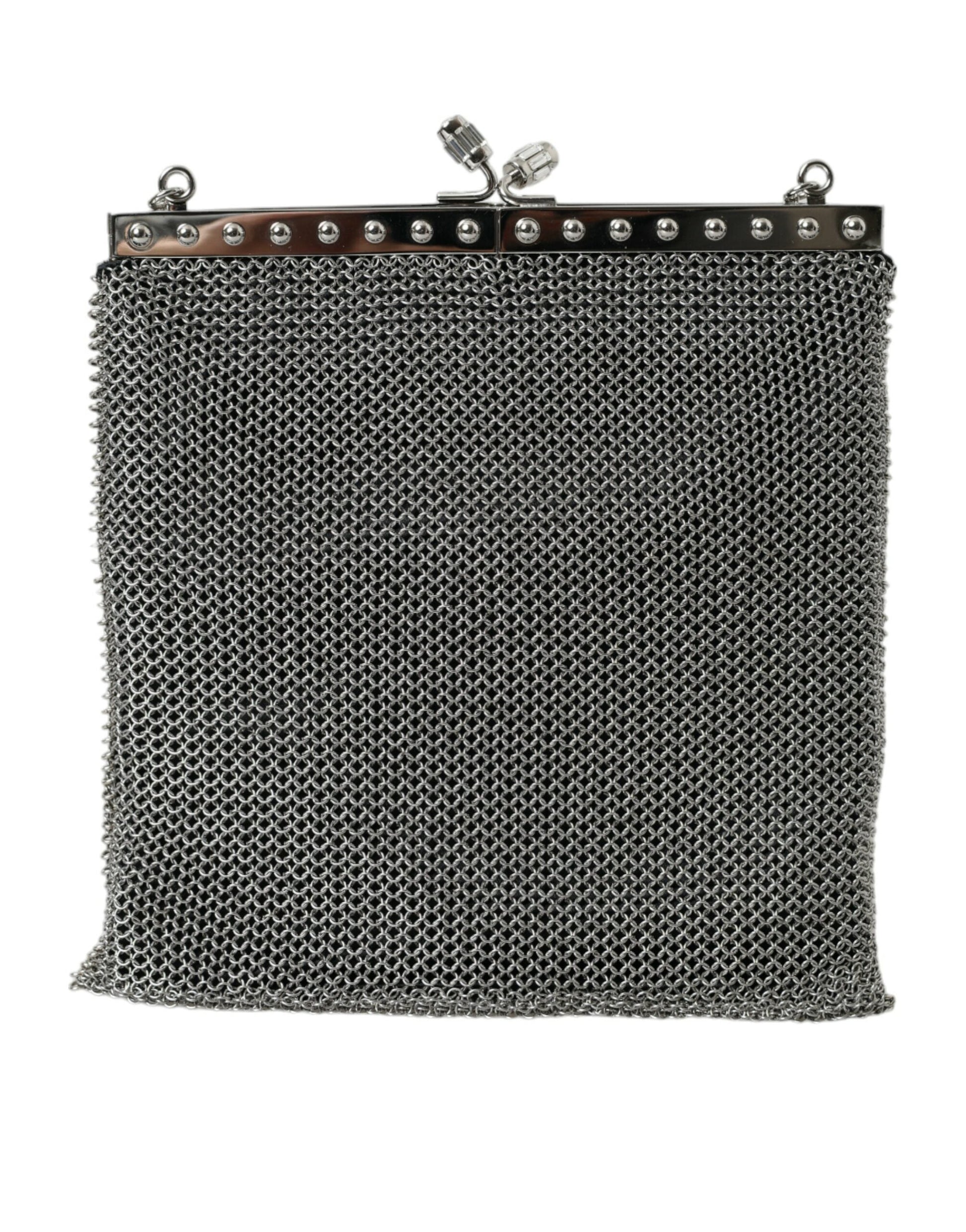 Prada Elegant Silver Mesh Shoulder Evening Bag | Fashionsarah.com