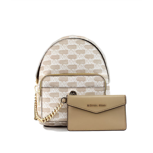 Michael Kors Maisie Mini Camel Signature Canvas 2-n-1 Card Case Backpack Bag | Fashionsarah.com