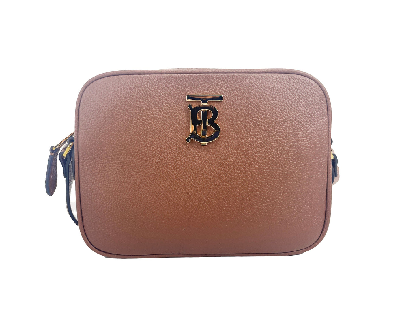 Burberry Small Leather Tan Camera Crossbody TB Logo Bag | Fashionsarah.com