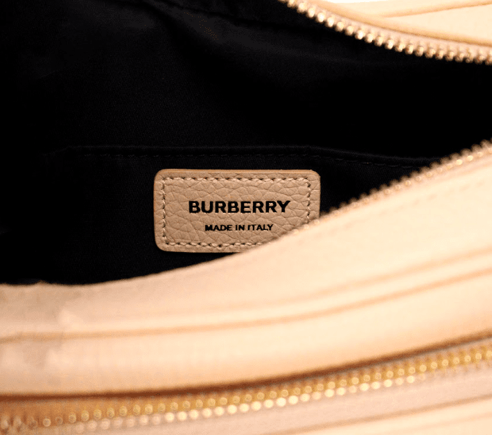 Burberry Small Branded Peach Pink Grainy Leather Camera Crossbody Bag | Fashionsarah.com