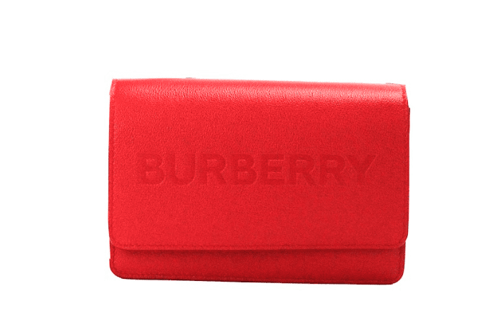 Burberry Hampshire Small Red Embossed Logo Smooth Leather Crossbody Bag | Fashionsarah.com