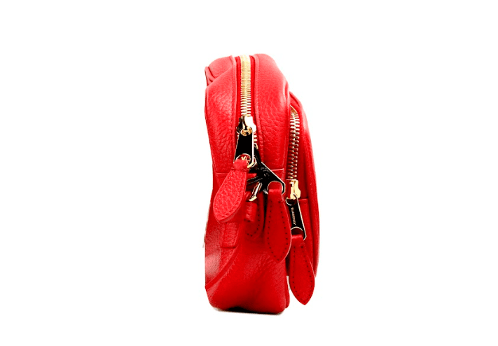 Burberry Small Branded Bright Red Grainy Leather Camera Crossbody Bag | Fashionsarah.com