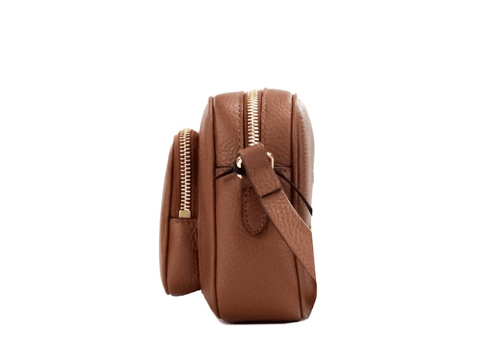 Burberry Small Branded Tan Brown Leather Camera Crossbody Bag | Fashionsarah.com