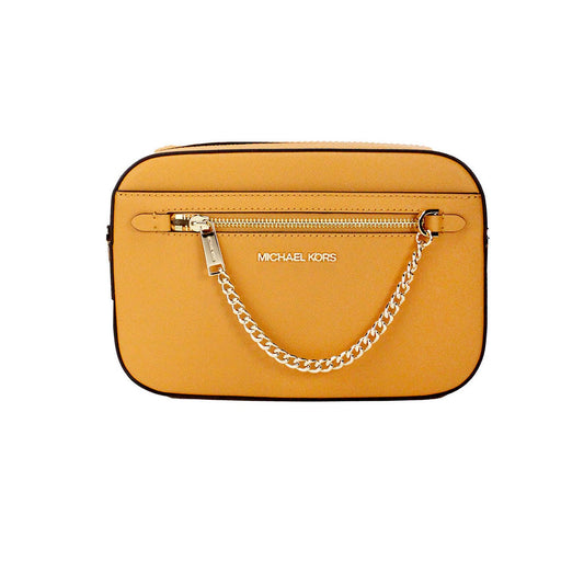 Michael Kors Jet Set East West Large Cider Leather Zip Chain Crossbody Bag | Fashionsarah.com