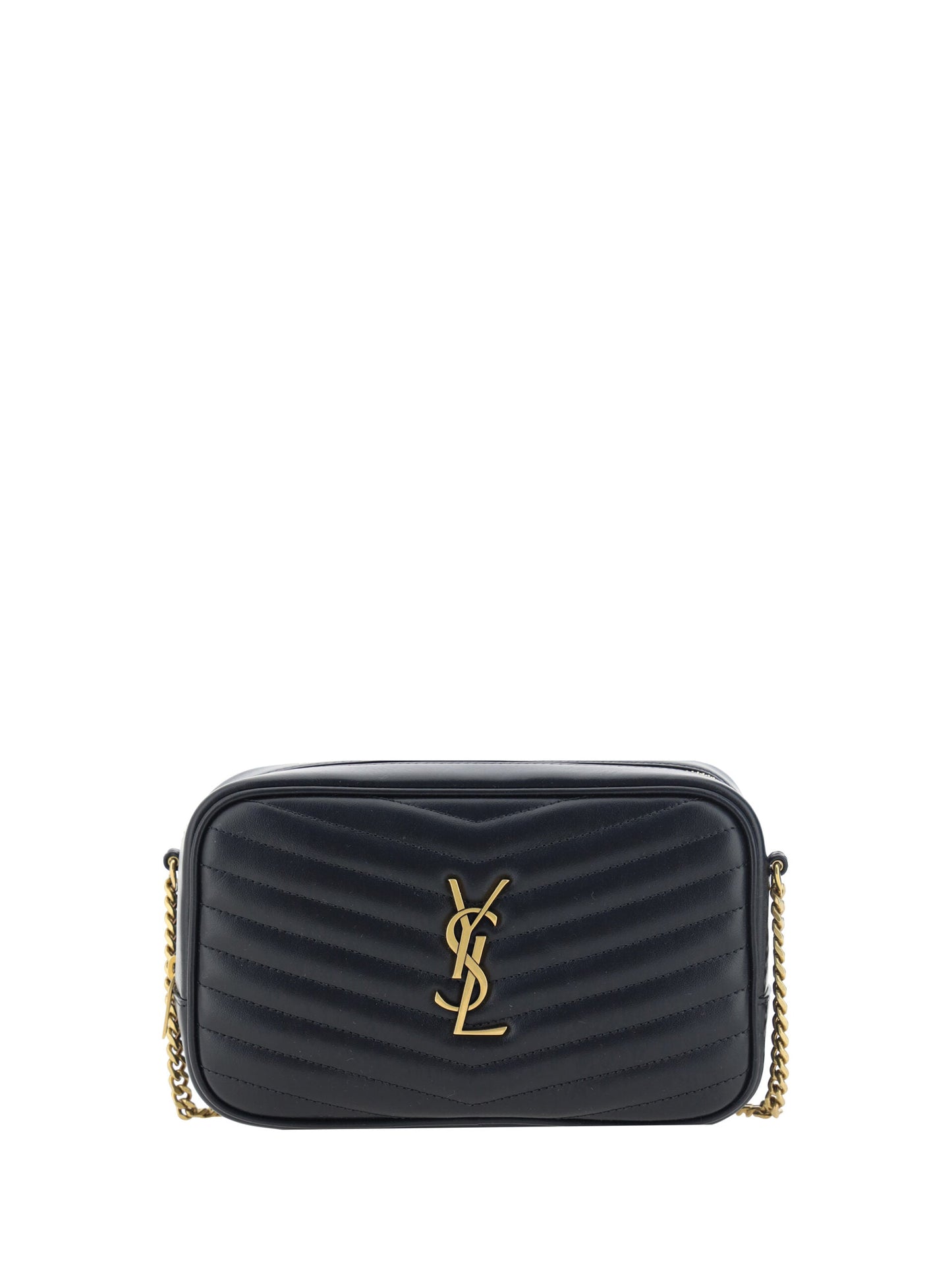 Saint Laurent Black Leather Lou Small Shoulder Bag | Fashionsarah.com