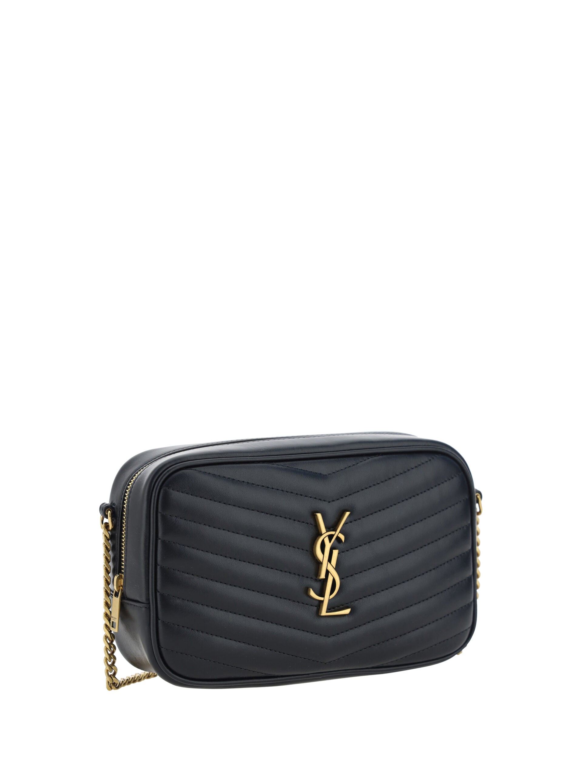 Saint Laurent Black Leather Lou Small Shoulder Bag | Fashionsarah.com