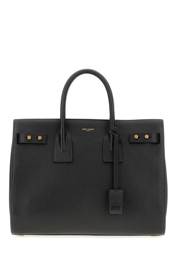 Fashionsarah.com Fashionsarah.com Saint Laurent Black Calf Leather Sac De Jour Handbag