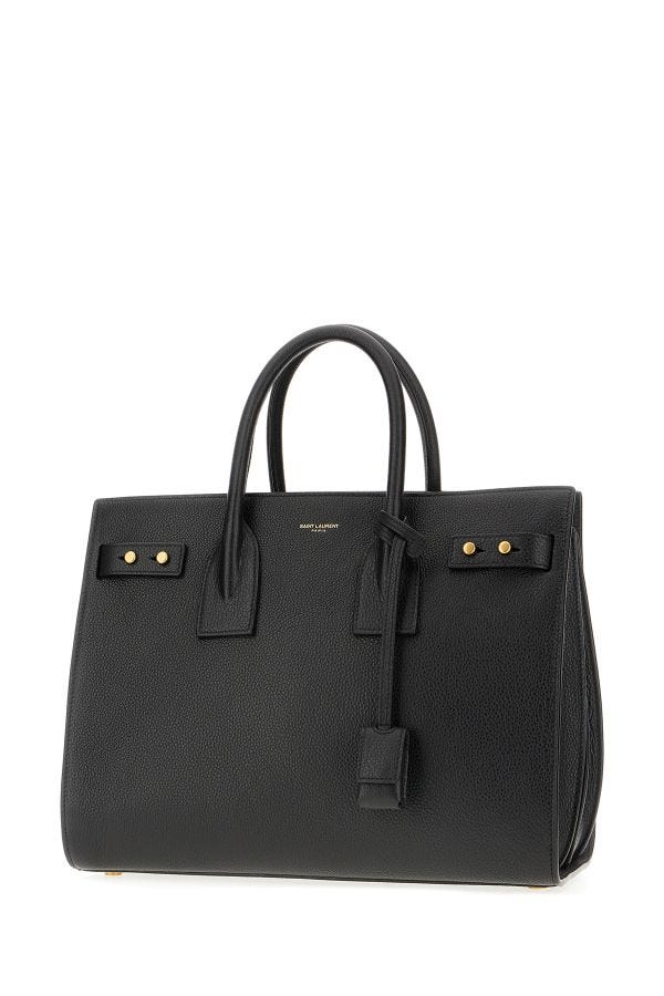 Fashionsarah.com Fashionsarah.com Saint Laurent Black Calf Leather Sac De Jour Handbag