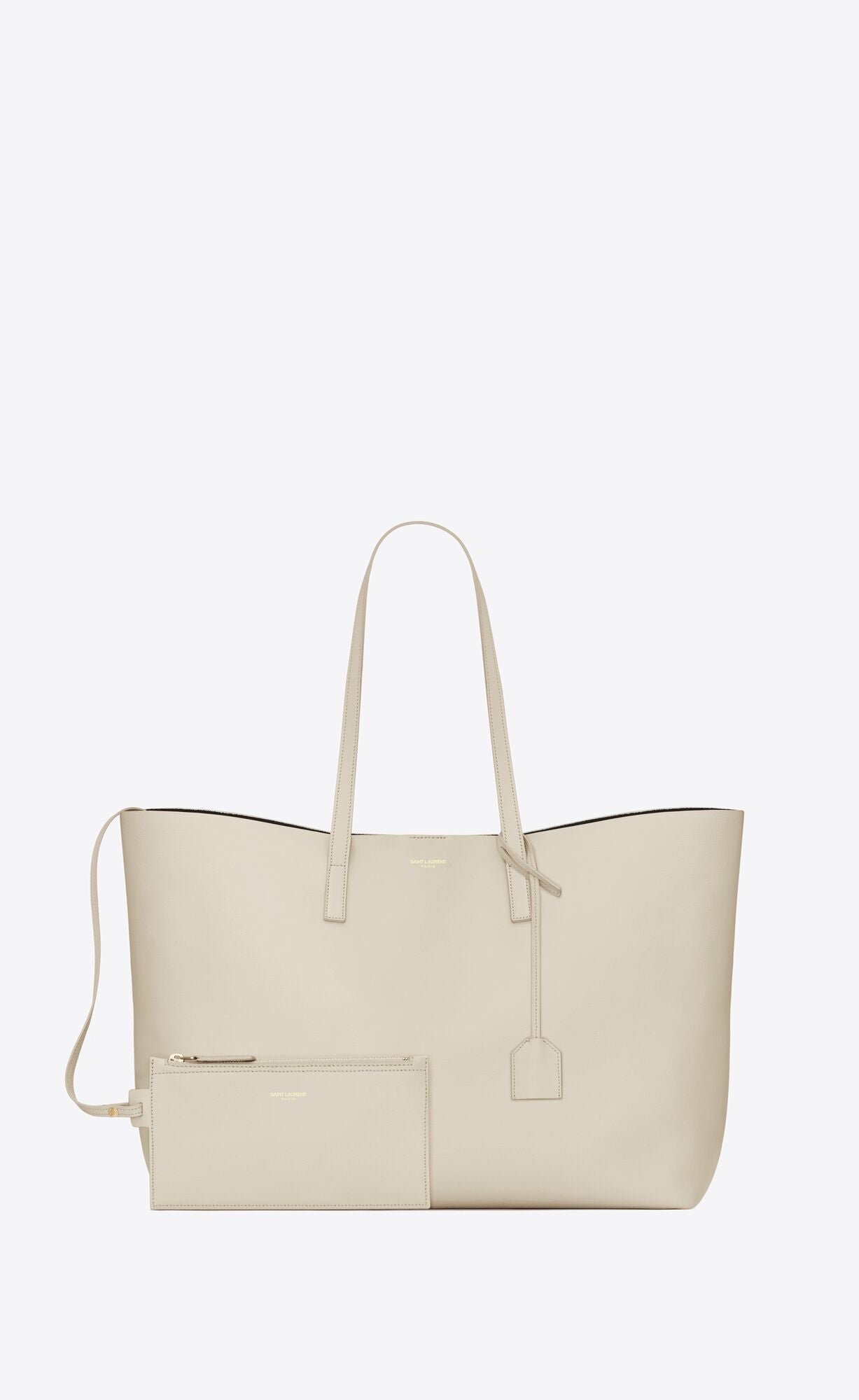 Saint Laurent White Leather Tote Shoulder Bag | Fashionsarah.com