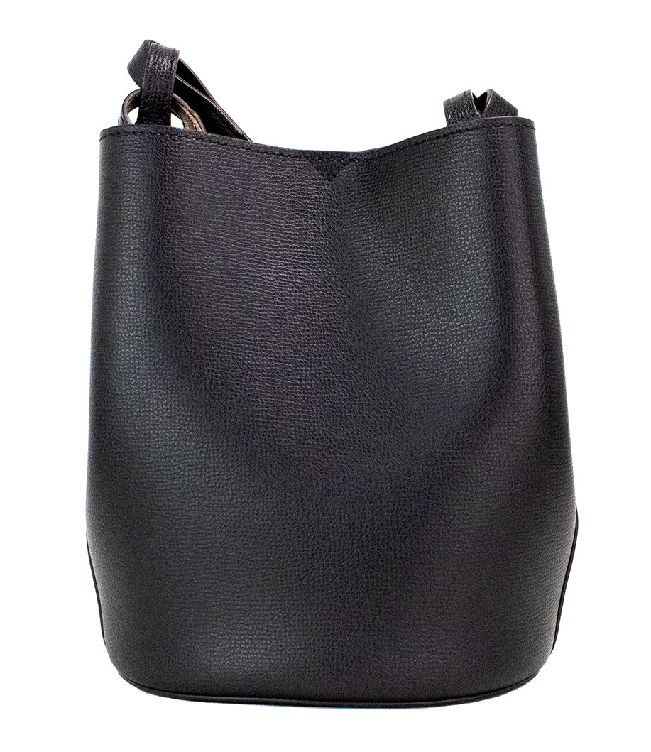 Burberry Lorne Small Black Haymarket Check Pebble Leather Bucket bag | Fashionsarah.com