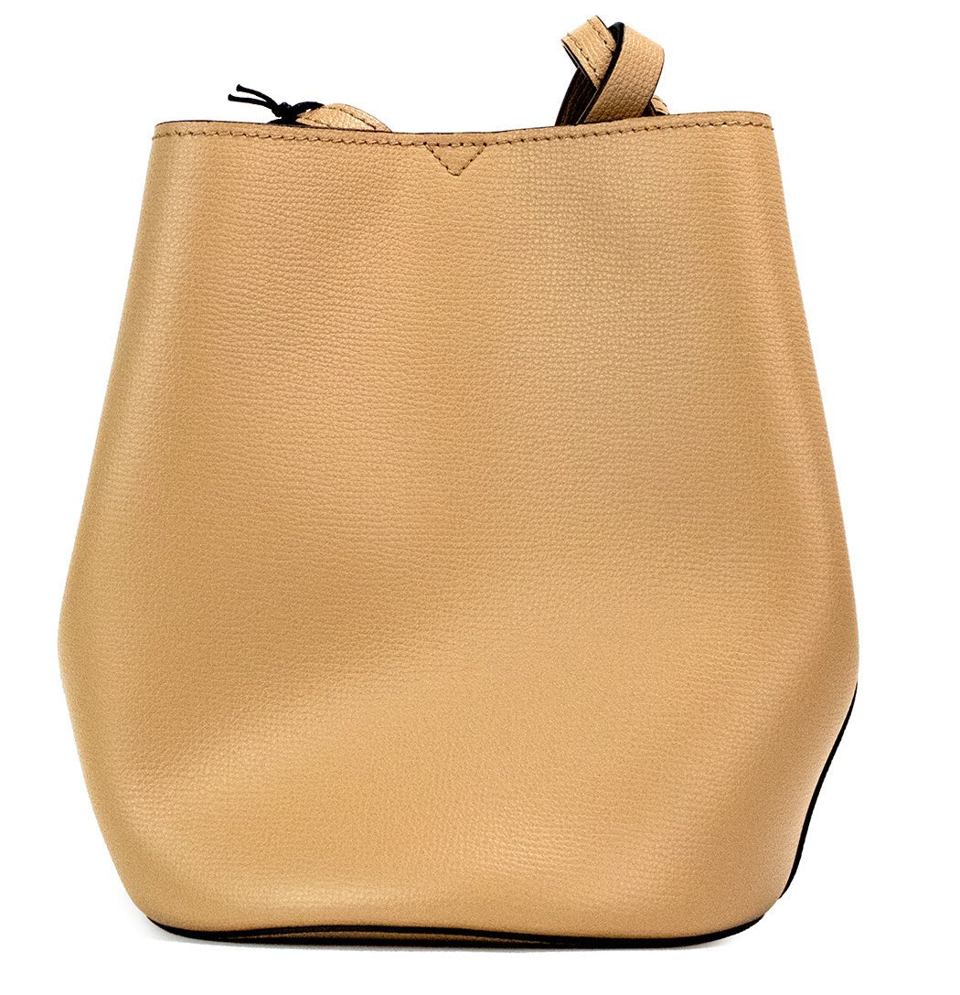 Burberry Lorne Small Camel Haymarket Check Pebble Leather Bucket bag | Fashionsarah.com