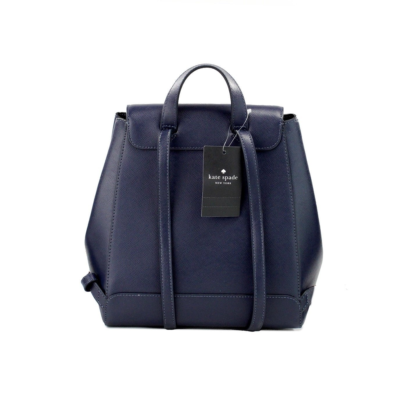 Kate Spade Madison Navy Saffiano Leather Medium Flap Shoulder Backpack Bag | Fashionsarah.com