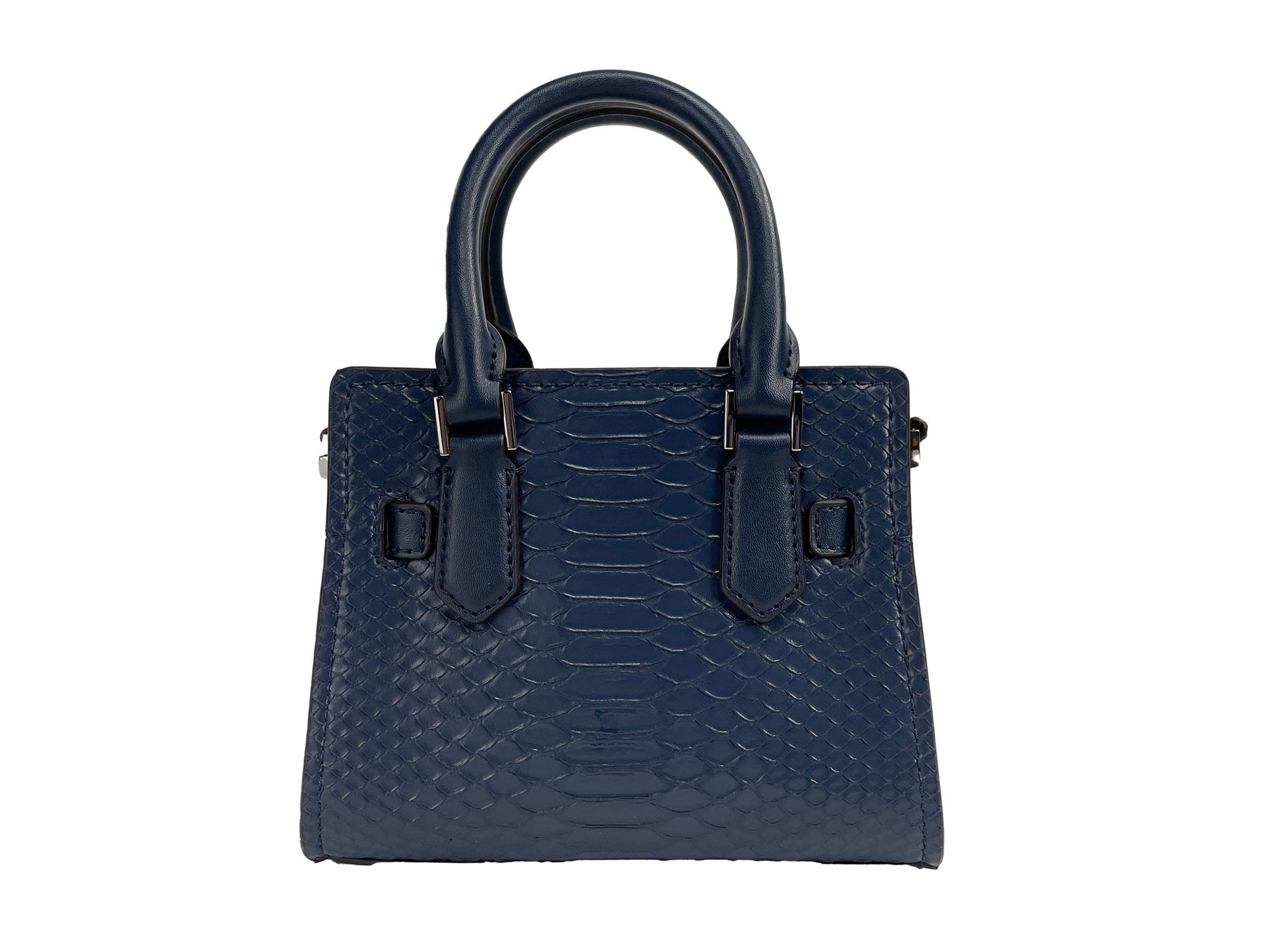 Michael Kors Hamilton XS Navy Snake Satchel Crossbody Bag Purse | Fashionsarah.com