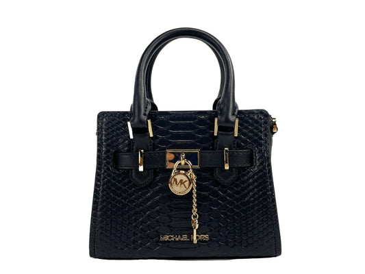 Michael Kors Hamilton XS Black Snake Satchel Crossbody Bag Purse | Fashionsarah.com