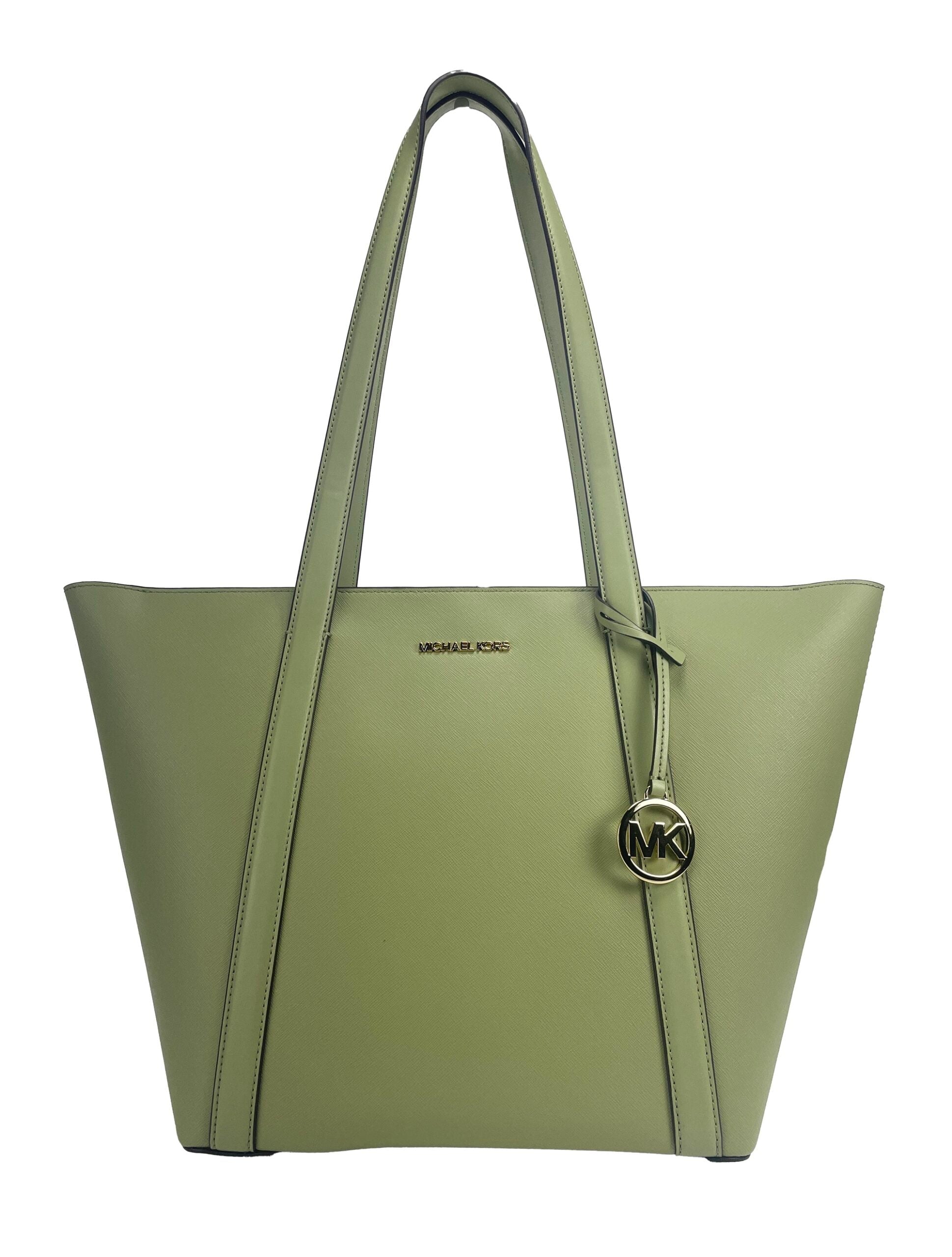 Michael Kors Large Pratt Shoulder Zip Tote Bag Light Sage | Fashionsarah.com