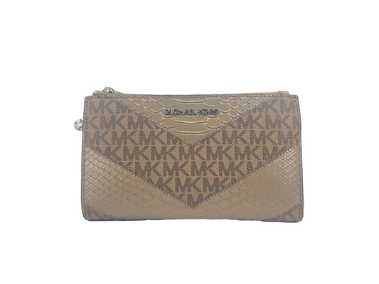 Michael Kors Jet Set Large Double Zip Python Dusk Wristlet Wallet | Fashionsarah.com