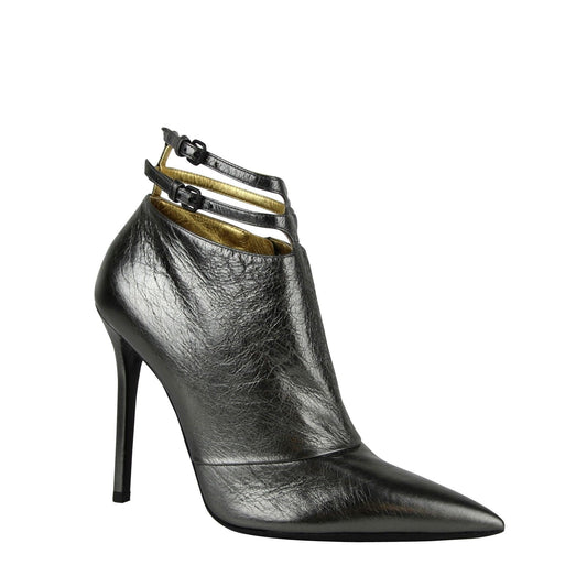Fashionsarah.com Fashionsarah.com BOTTEGA VENETA Ankle Metallic Leather Heels