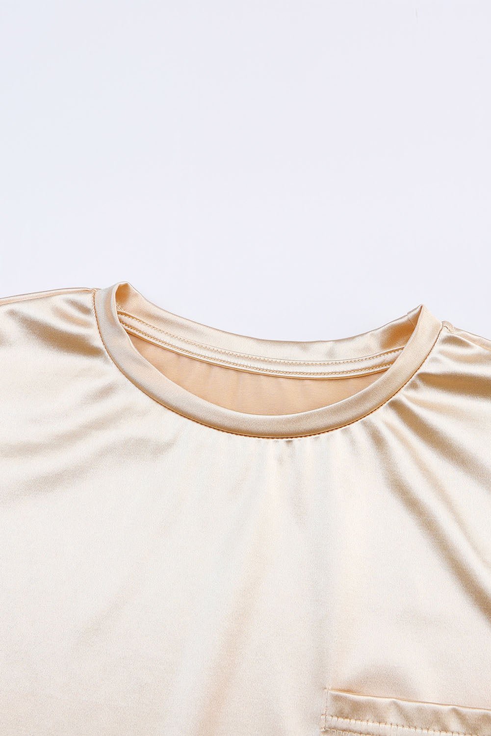 Apricot Chest Pocket Loose Women T Shirt | Fashionsarah.com