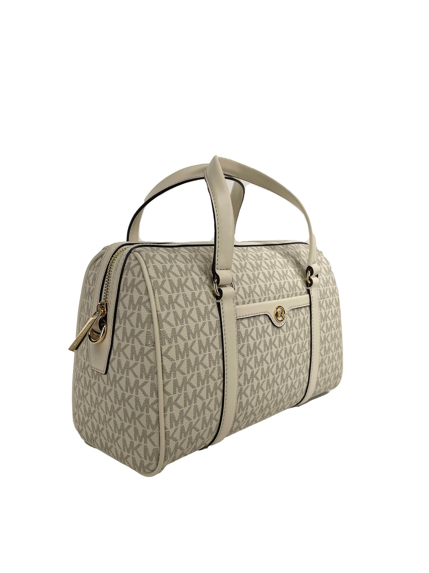 Michael Kors Travel Medium Duffle Satchel Crossbody Bag Purse Cream | Fashionsarah.com