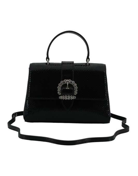 Jimmy Choo Black Leather Top Handle Shoulder Bag | Fashionsarah.com