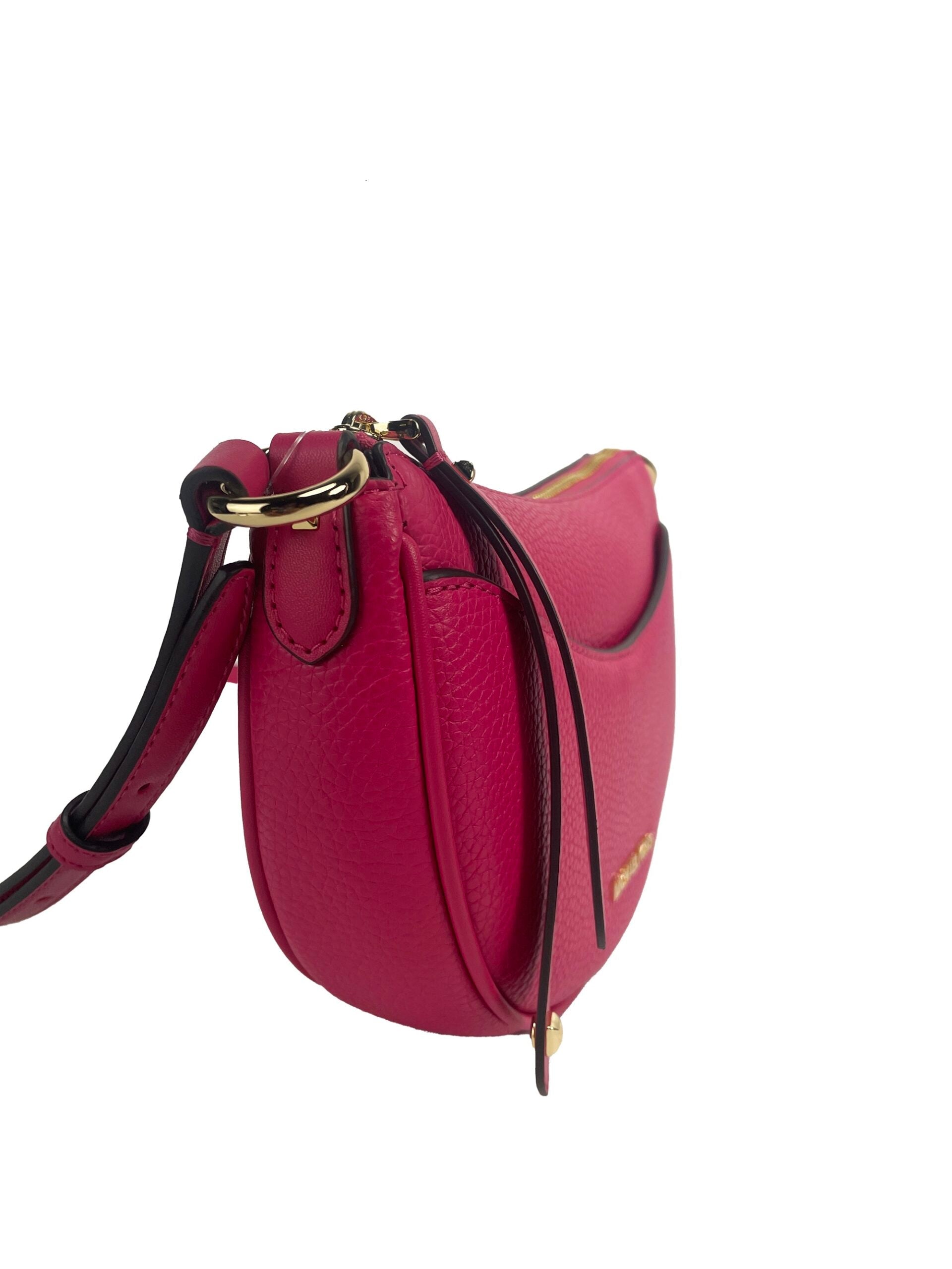 Michael Kors Dover Small Pink Half Moon Crossbody Bag Purse | Fashionsarah.com