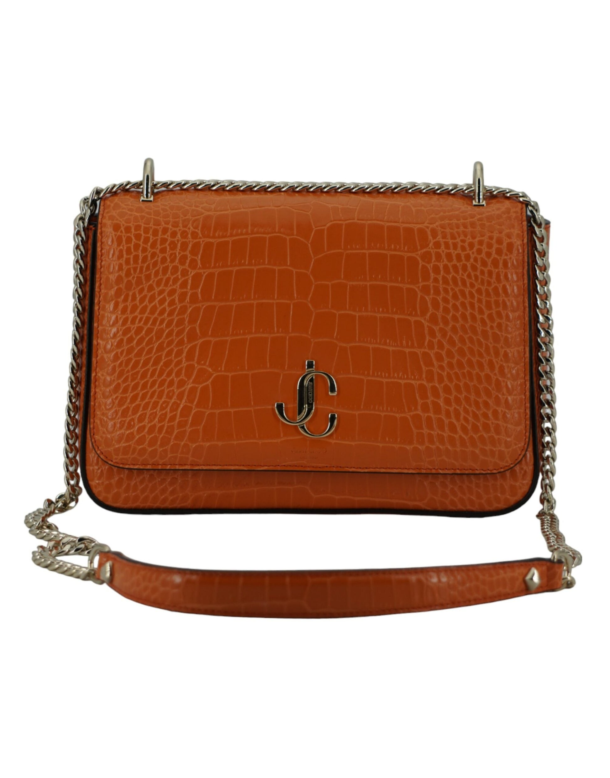 Jimmy Choo Amber Orange Leather Shoulder Bag | Fashionsarah.com