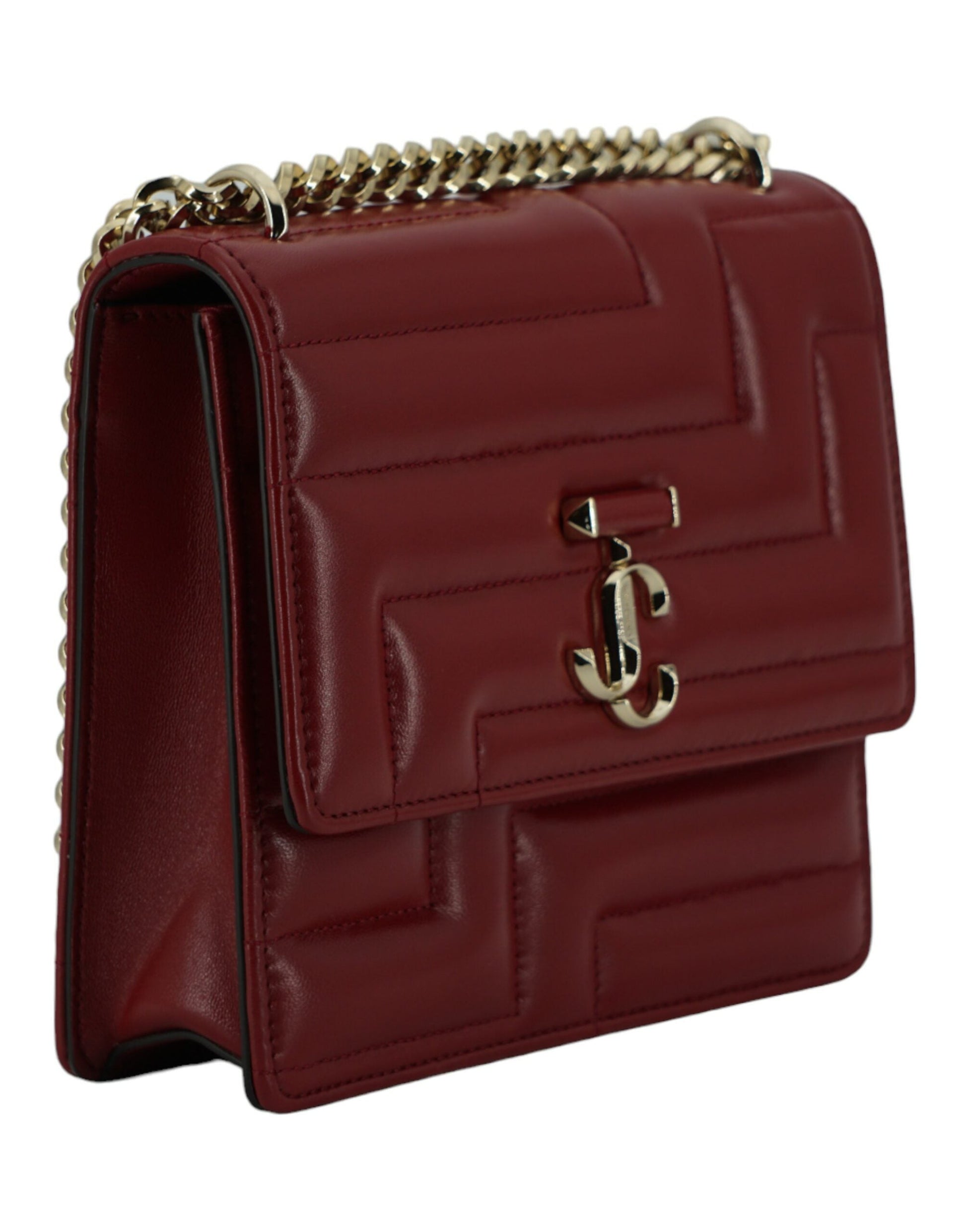 Jimmy Choo Dark Red Leather Shoulder Bag | Fashionsarah.com