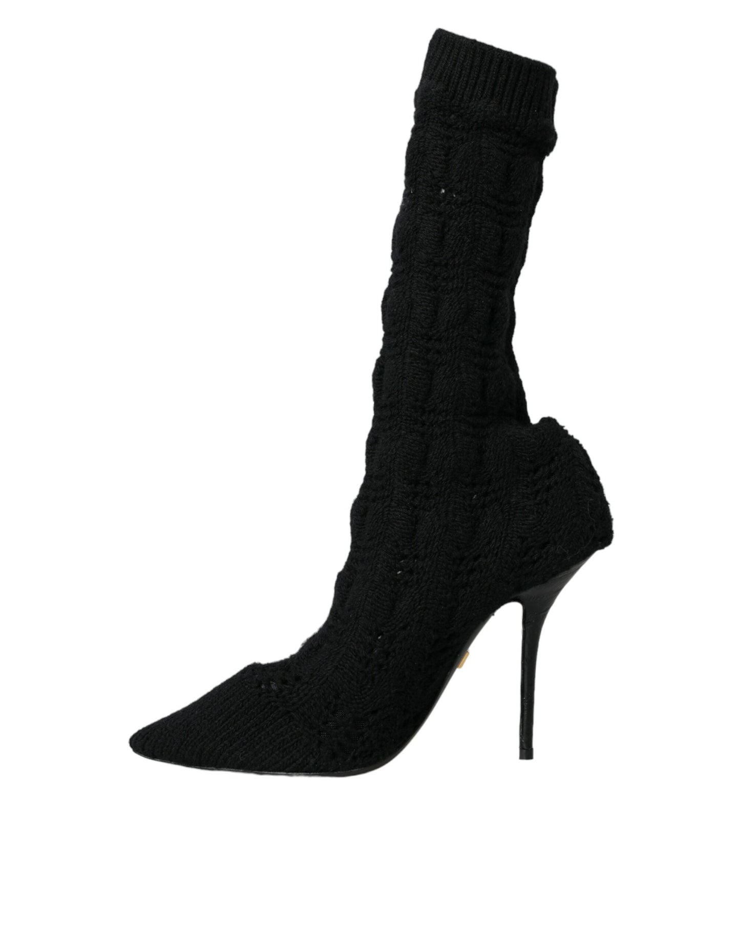 Dolce & Gabbana Black Stiletto Heels Mid Calf Boots Shoes | Fashionsarah.com