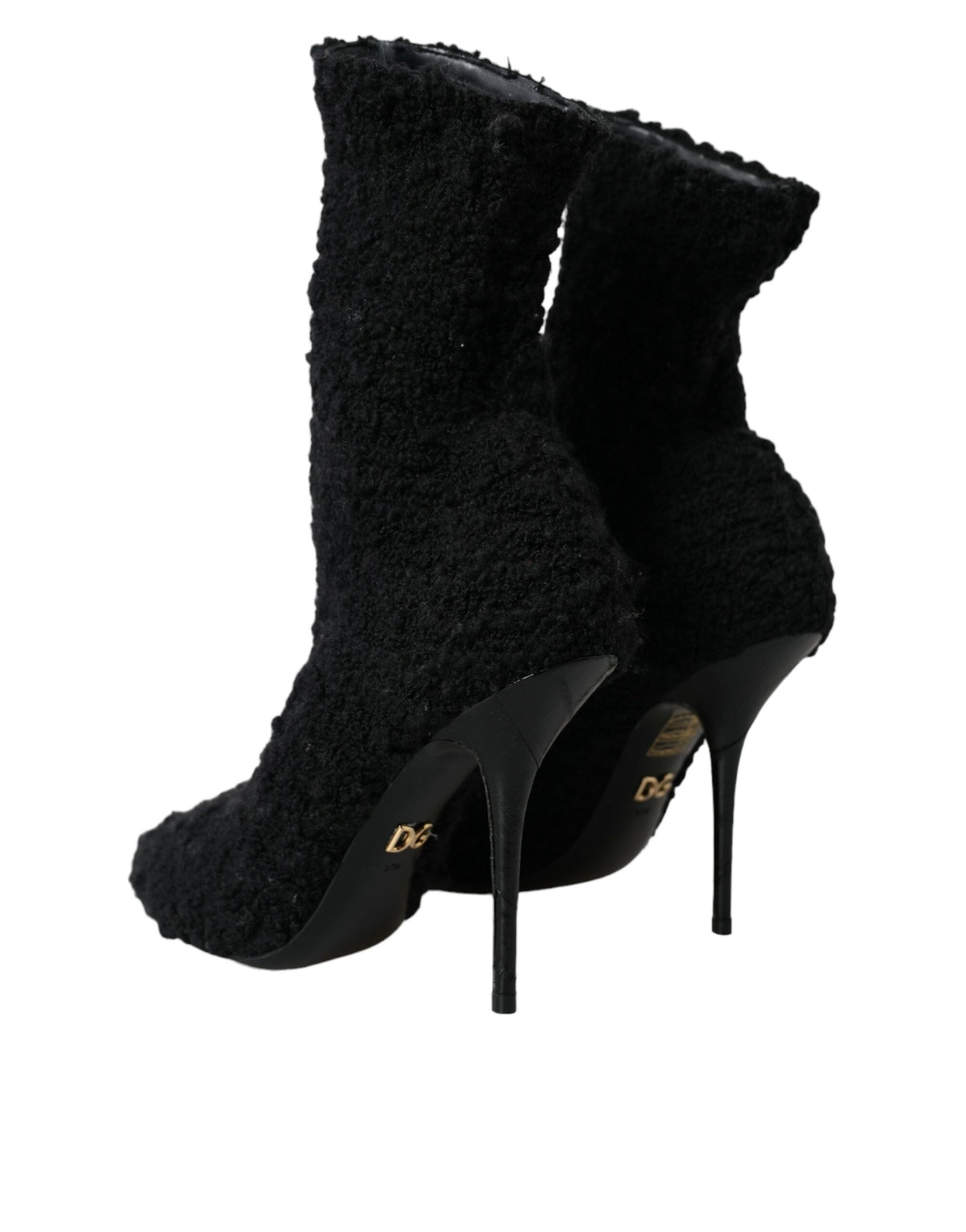 Dolce & Gabbana Black Stiletto Heels Mid Calf Boots Shoes | Fashionsarah.com