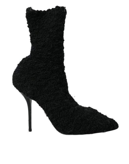 Dolce & Gabbana Black Stiletto Heels Mid Calf Boots Shoes | Fashionsarah.com