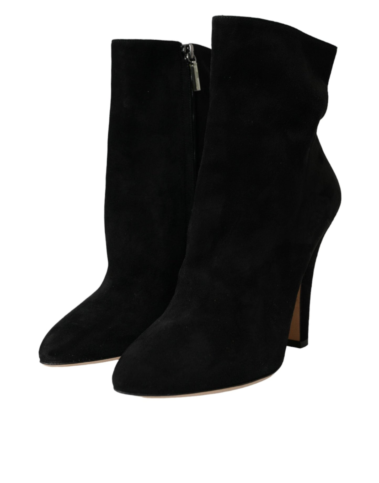 Dolce & Gabbana Black Suede Leather Ankle Heels Boots Shoes | Fashionsarah.com