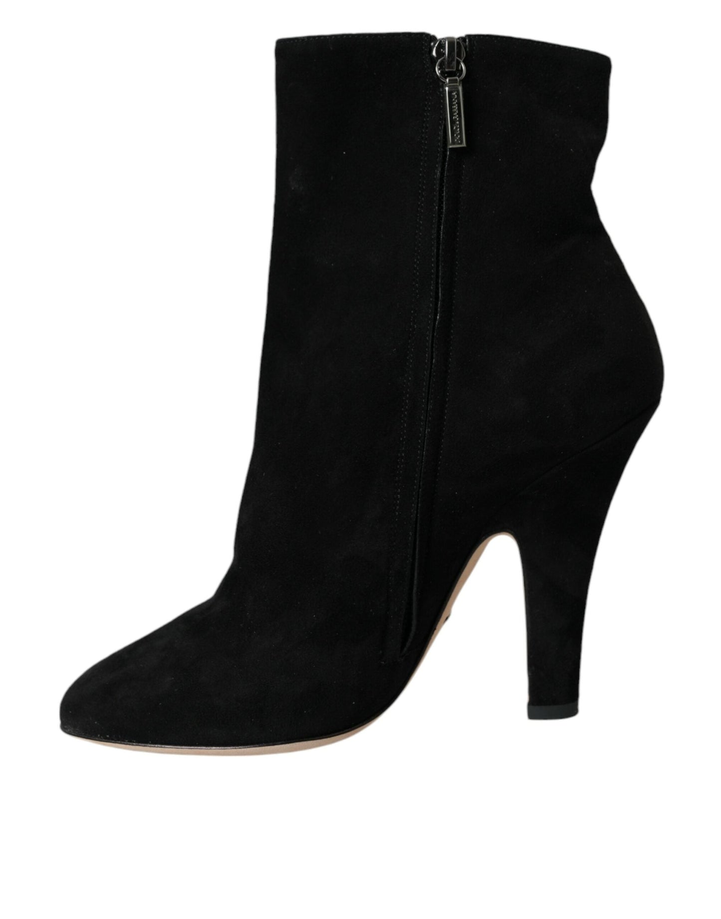 Dolce & Gabbana Black Suede Leather Ankle Heels Boots Shoes | Fashionsarah.com