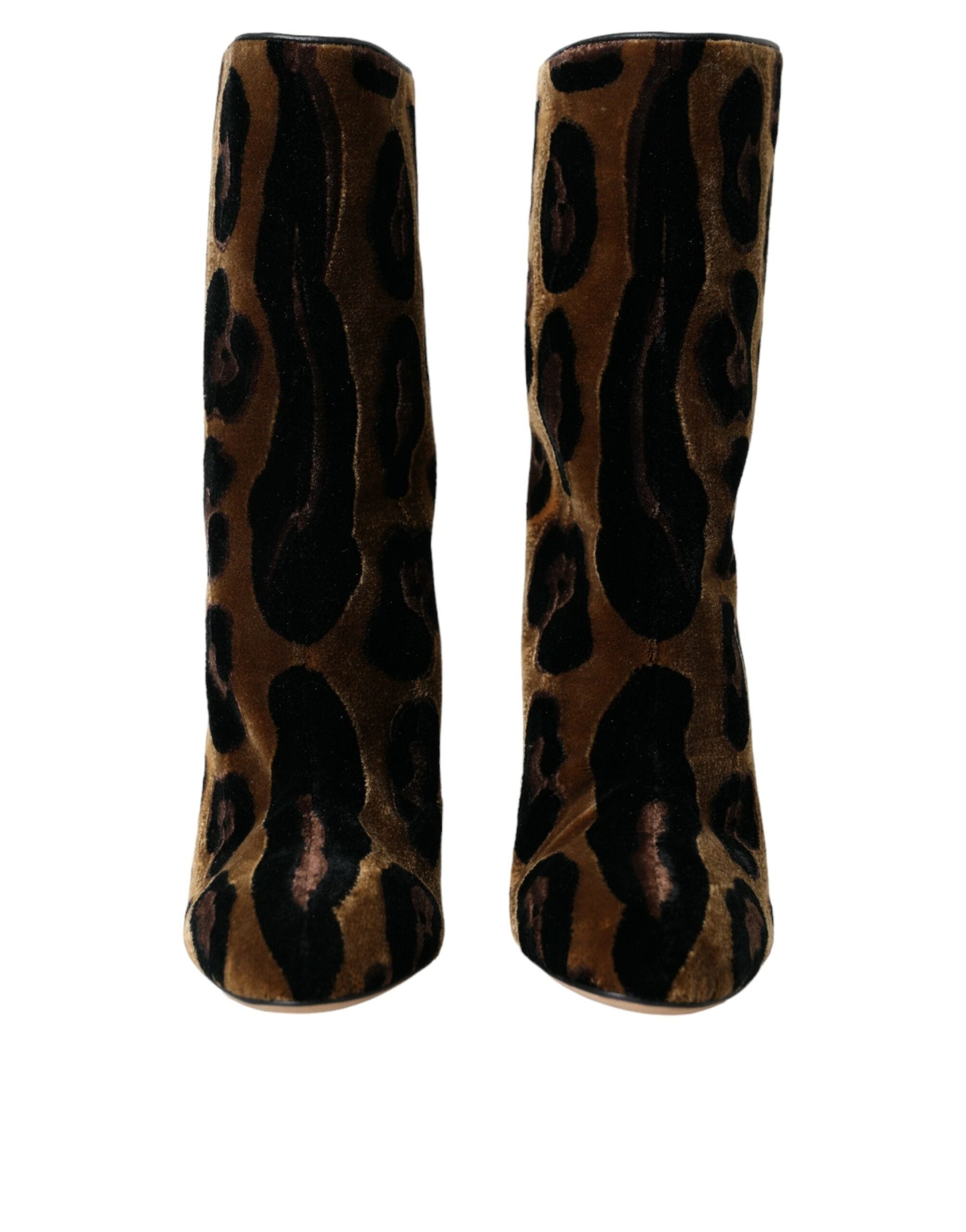 Dolce & Gabbana Brown Leather Mid Calf Boots Shoes | Fashionsarah.com