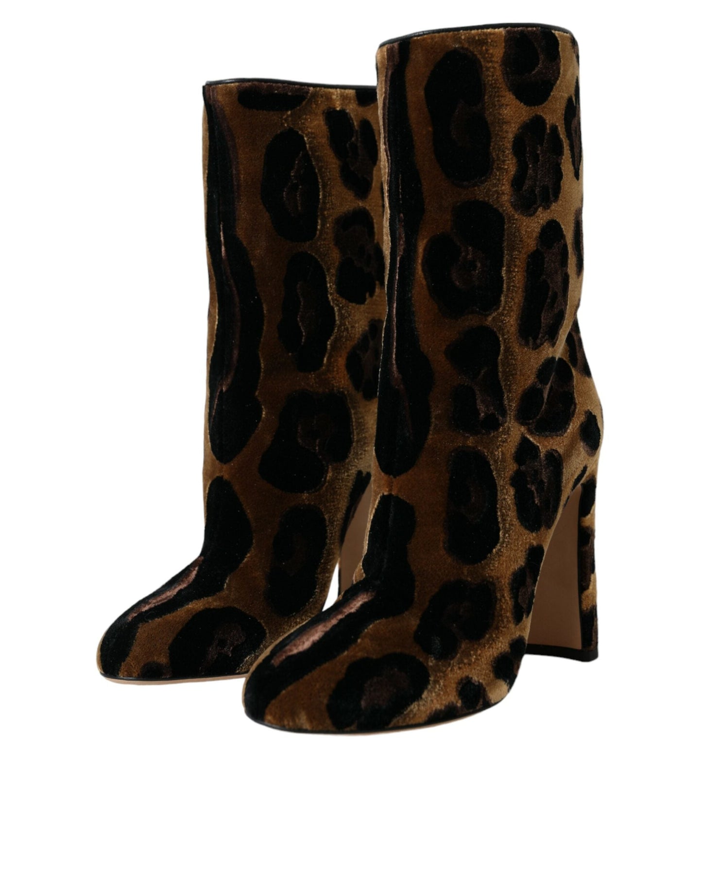 Dolce & Gabbana Brown Leather Mid Calf Boots Shoes | Fashionsarah.com