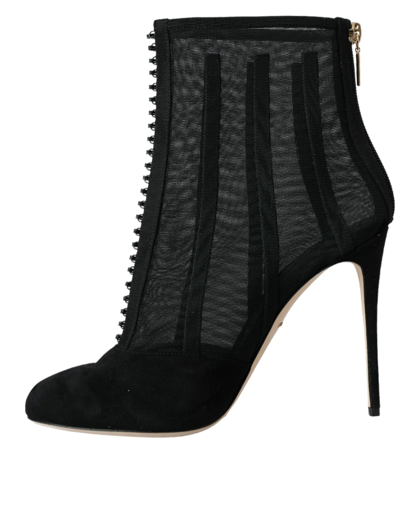 Dolce & Gabbana Black Mesh Stiletto Heels Ankle Boots Shoes | Fashionsarah.com