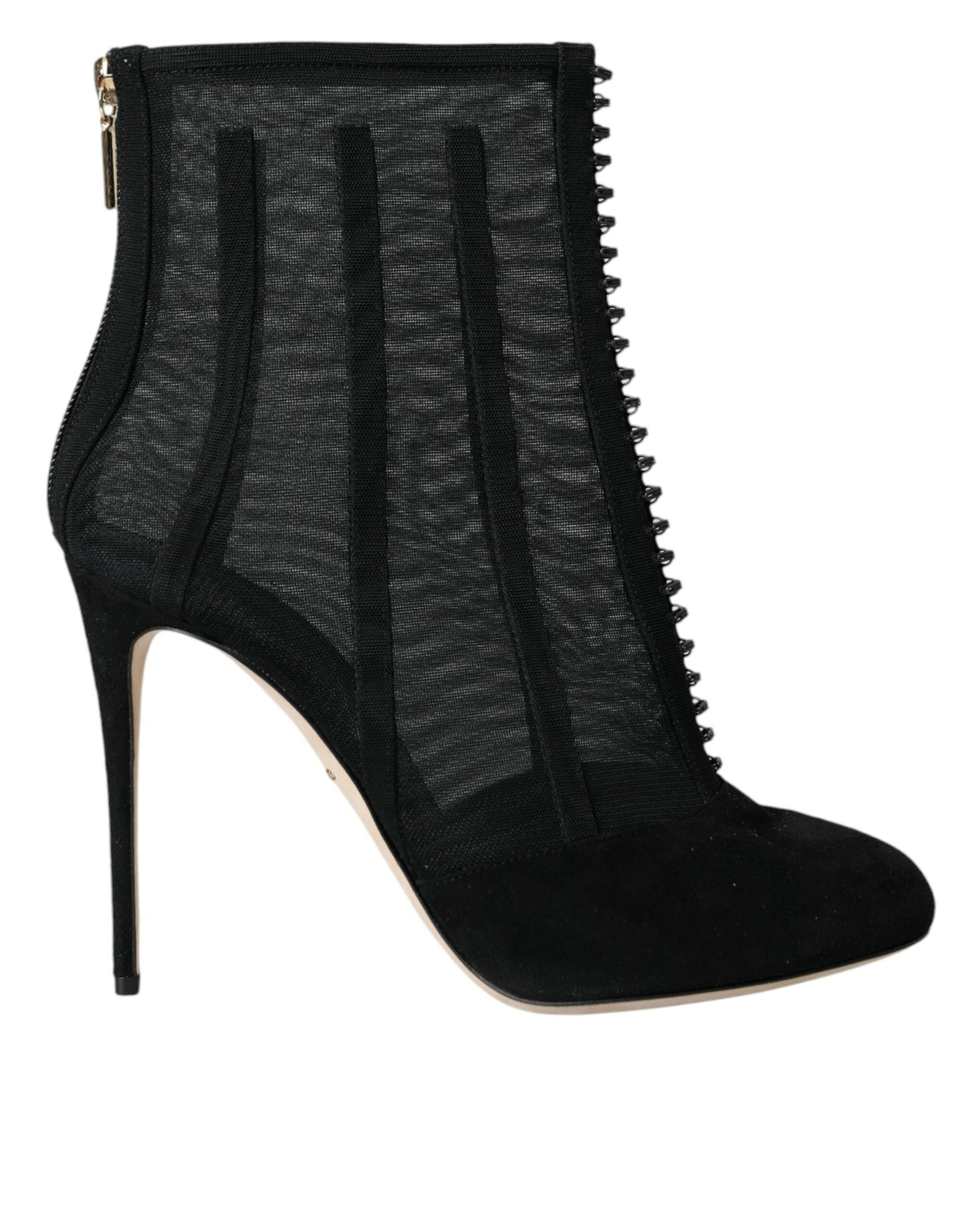 Dolce & Gabbana Black Mesh Stiletto Heels Ankle Boots Shoes | Fashionsarah.com