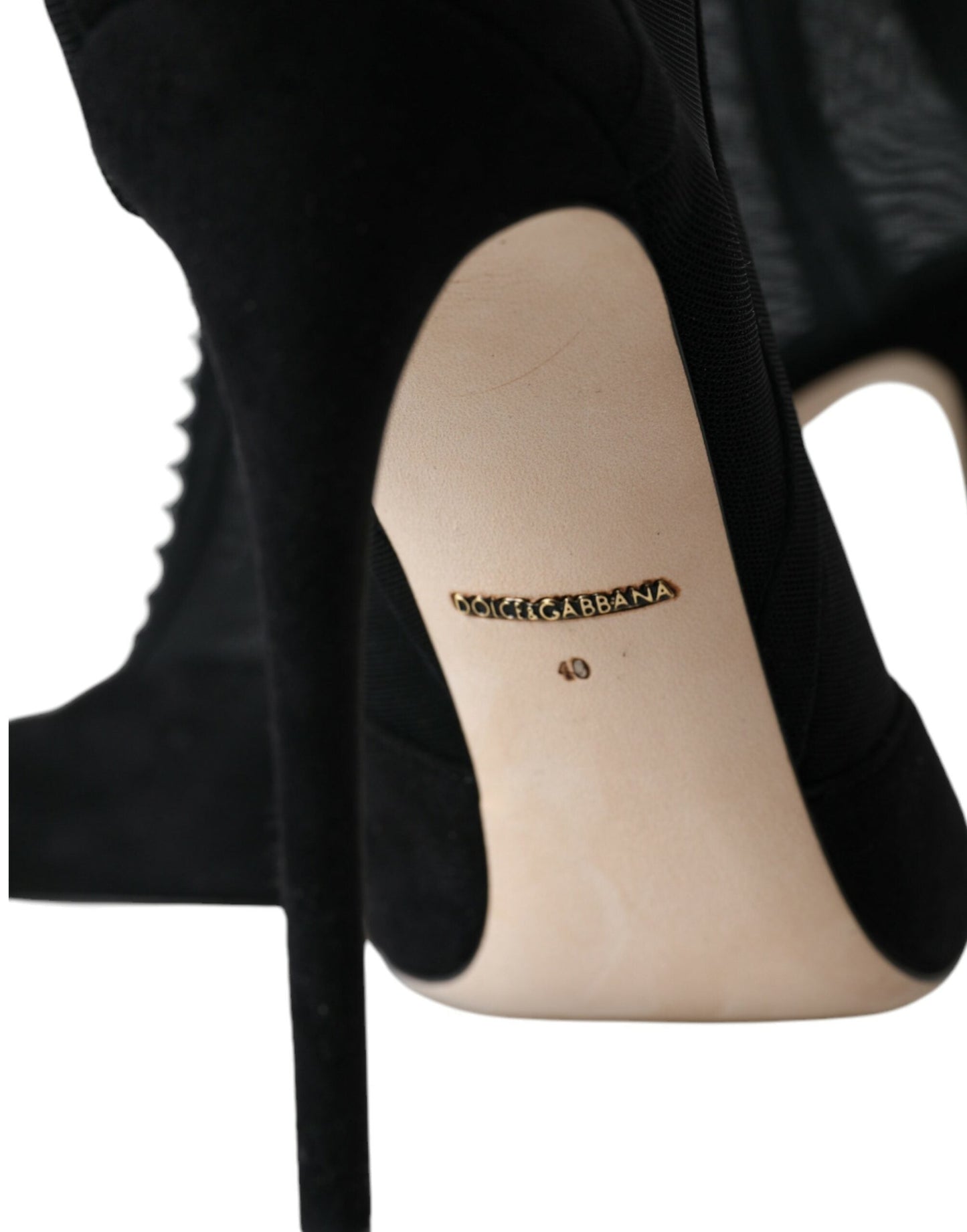 Dolce & Gabbana Black Mesh Stiletto Heels Ankle Boots Shoes | Fashionsarah.com